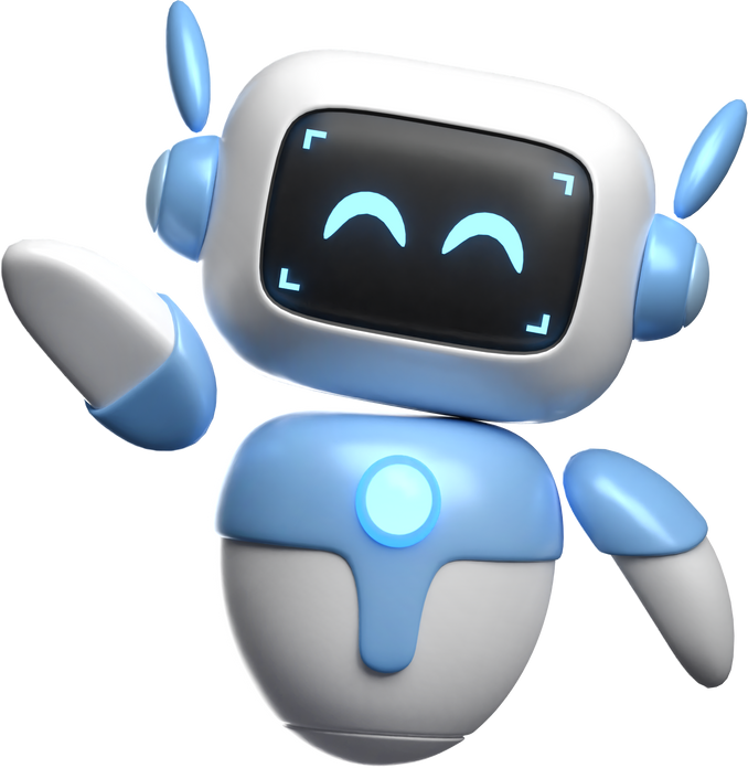 3D Say Hi Robot Illustration